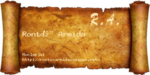Rontó Armida névjegykártya